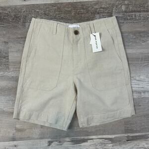 NWT Mr Porter Linen Blend Shorts Beige Cotton High Rise Size 30 Made in Portugal
